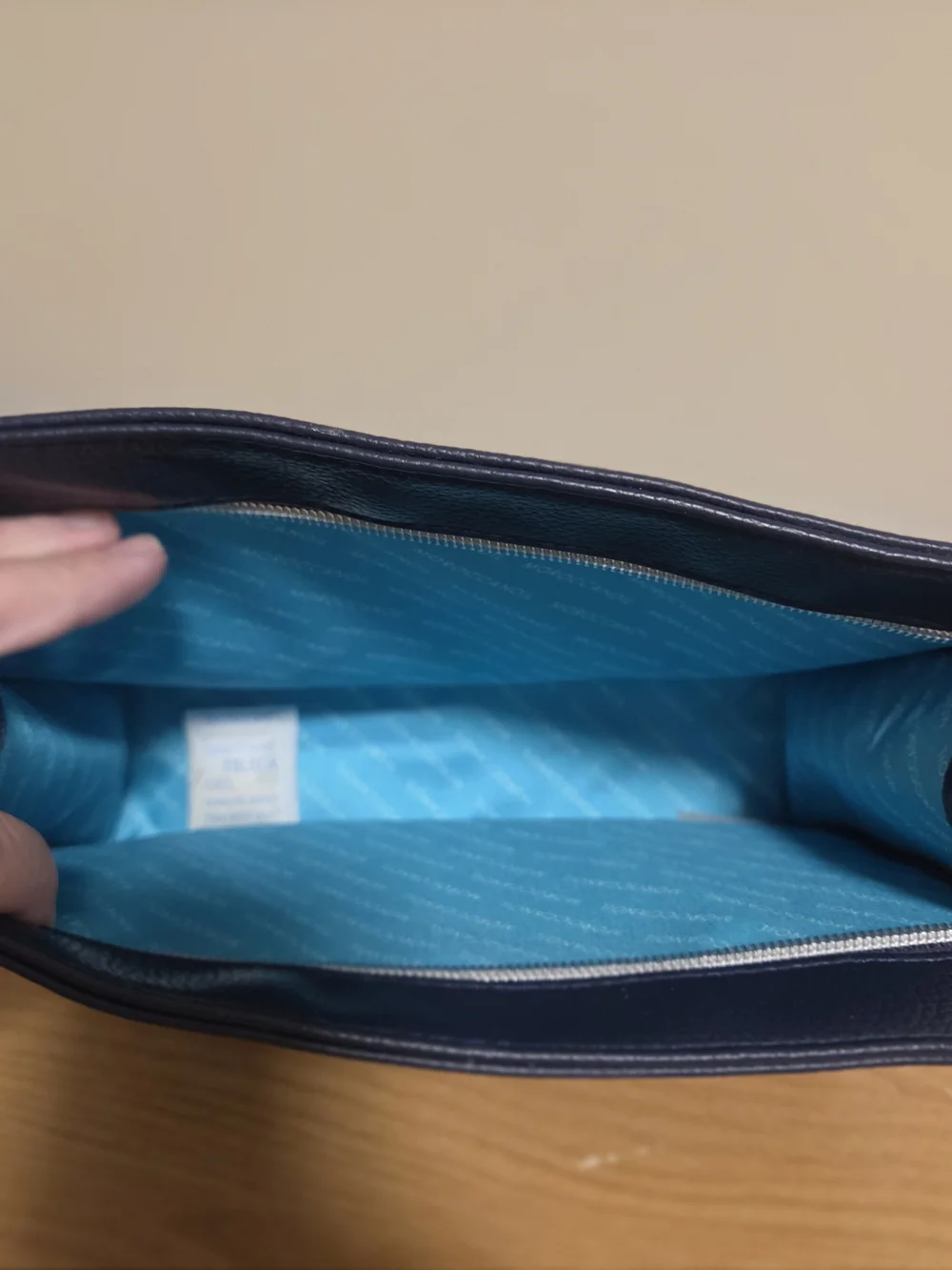 Moroccanoil Navy Leather Cosmetic Bag